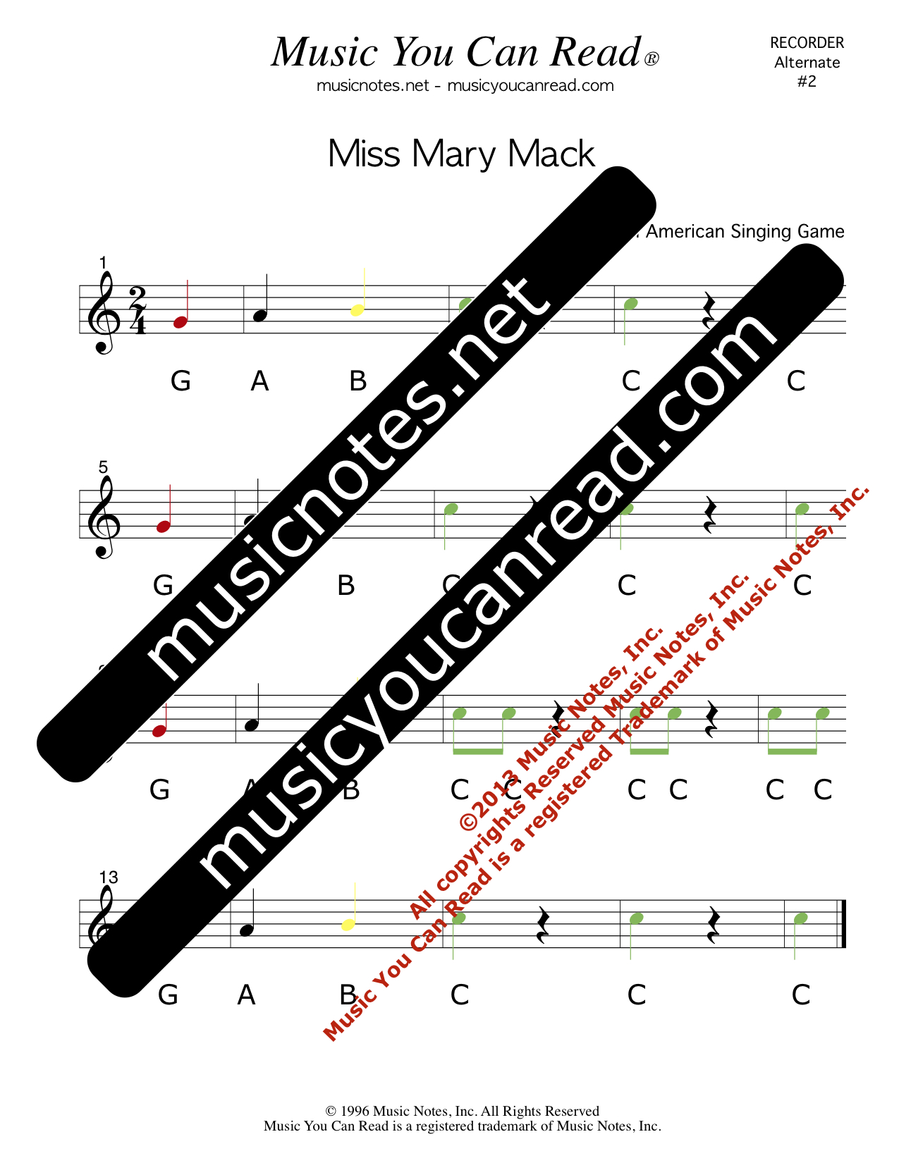 Featured image of post Miss Mary Mack Recorder Notes