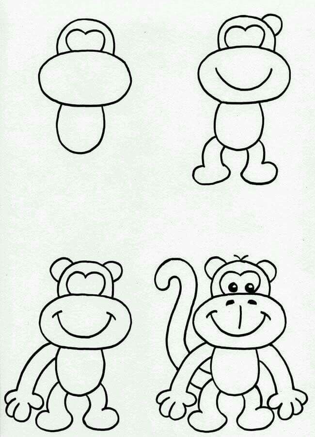 Featured image of post Monkey Drawing Easy