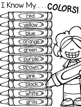 Featured image of post Preschool Color Words Printable